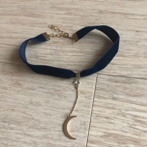 Velvet choker with Moon Charm